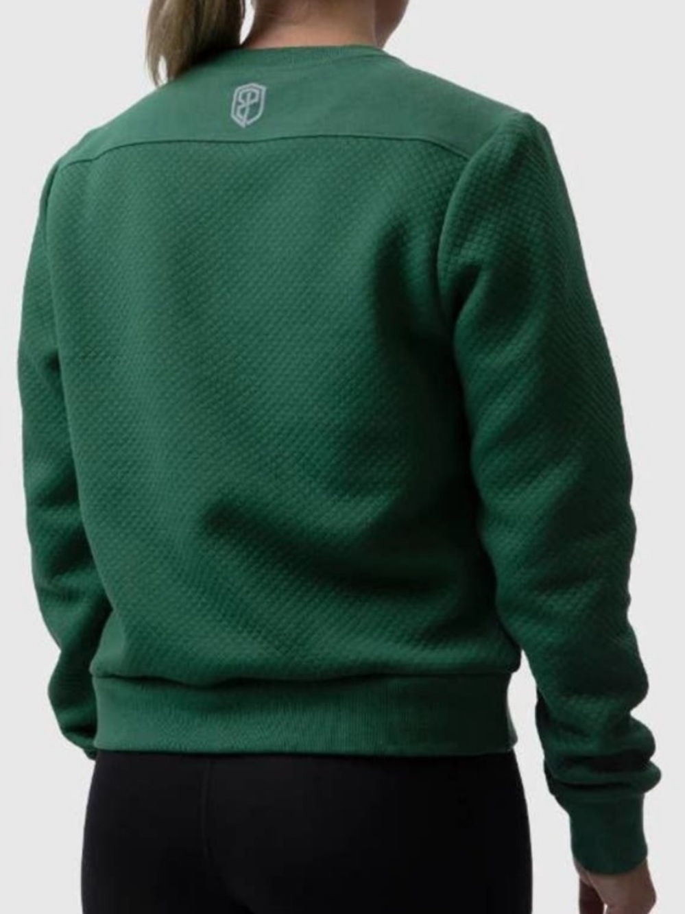 BORN PRIMITIVE Waffle Crew Neck Pullover Sweatshirt Green Womens. G57